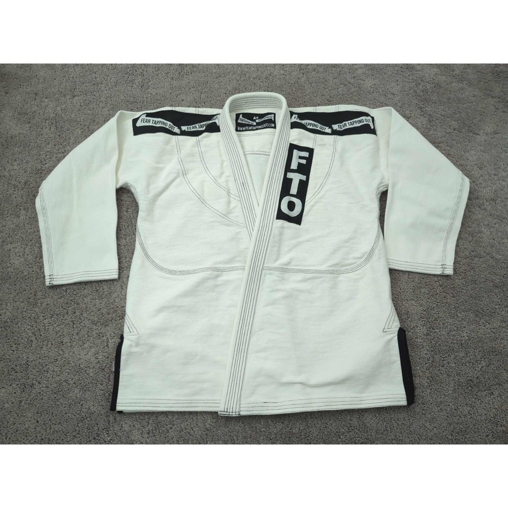Fear Topping Out Kimono Mens A5 White Brazilian Jiu-Jitsu Martial Arts‎ Uniform